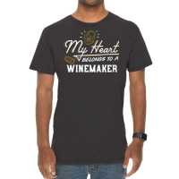 Womens My Heart Belongs To A Winemaker Gift V Neck T Shirt Vintage T-shirt | Artistshot