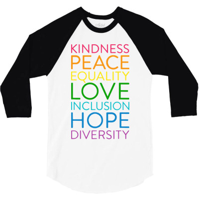 Kindness Peace 3/4 Sleeve Shirt Designed By Ngudud