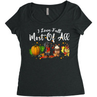 I Love Fall Most Of All Pumpkin Dachshund Autumn Season T Shirt Women's Triblend Scoop T-shirt | Artistshot