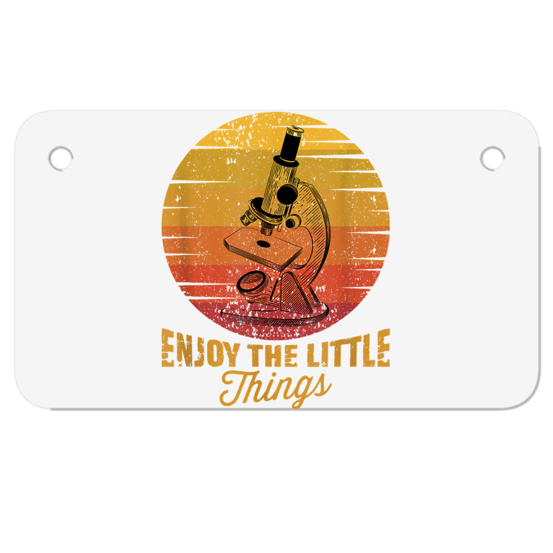 Enjoy The Little Things Microscope Microbiology Science T Shirt Motorcycle License Plate | Artistshot