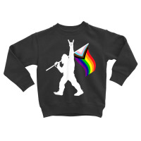 Bigfoot Rock On Lgbtq Progressive New Pride Flag T Shirt Toddler Sweatshirt | Artistshot