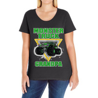 Monster Truck Grandpa Grandfather Truck Lovers Truck Fans Ladies Curvy T-shirt | Artistshot