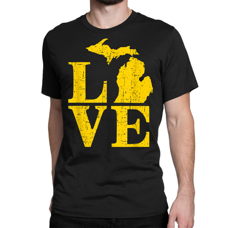 Love Michigan Vintage Mi Wolverine State Pride T Shirt Classic T-shirt | Artistshot