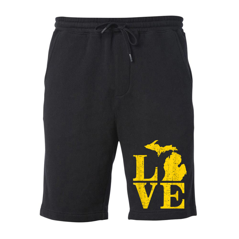 Love Michigan Vintage Mi Wolverine State Pride T Shirt Fleece Short | Artistshot