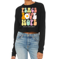 Peace Love Hope Hemolytic Anemia Awareness Gift T Shirt Cropped Sweater | Artistshot