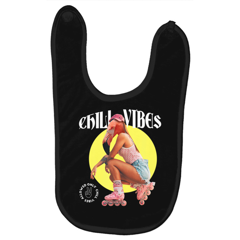 Animal Girl In Roller Skates Flamingo Baby Bibs | Artistshot