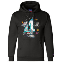 Kids 4th Birthday Boys Shark 4 Years Old Ocean Shark B Day T Shirt Champion Hoodie | Artistshot