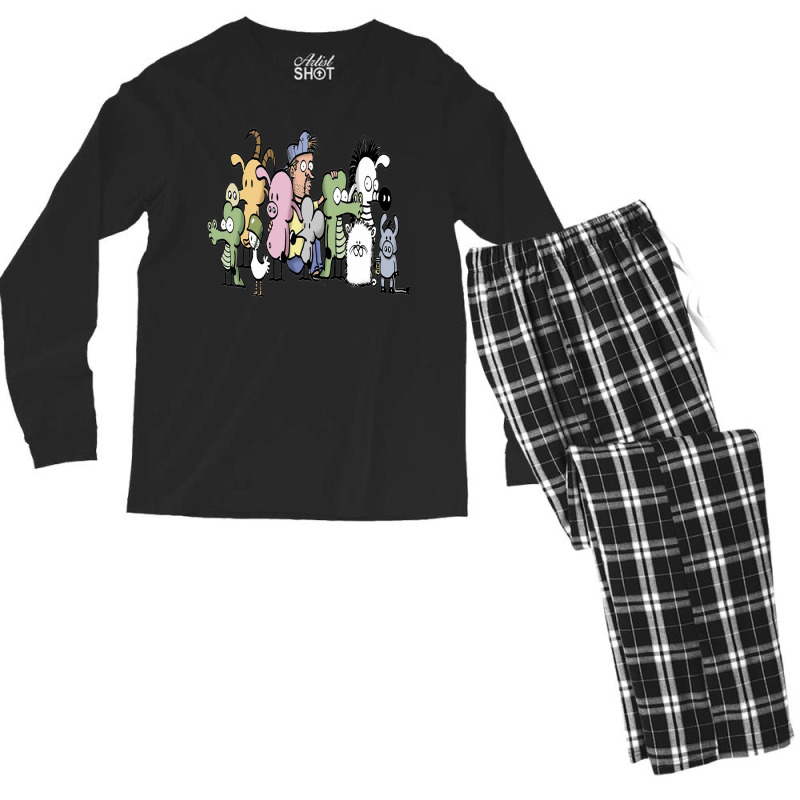 Playing  Cartoon Character For Mens Womens Men's Long Sleeve Pajama Set | Artistshot