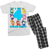 Oddbods I Am 4 Yrs Old Birthday Party T Shirt Men's T-shirt Pajama Set | Artistshot