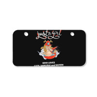 Just A Girl Who Loves Cats Samurai And Ramen Bicycle License Plate | Artistshot