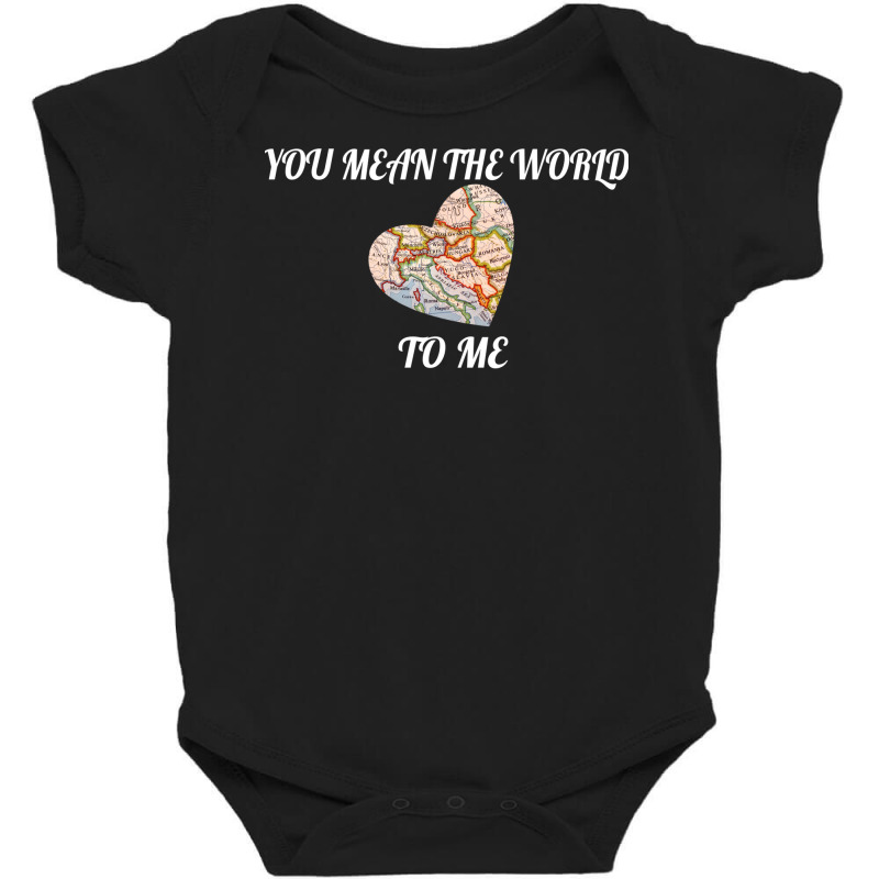 You Mean The World To Me Love, Map Long Sleeve T Shirt Baby Bodysuit | Artistshot