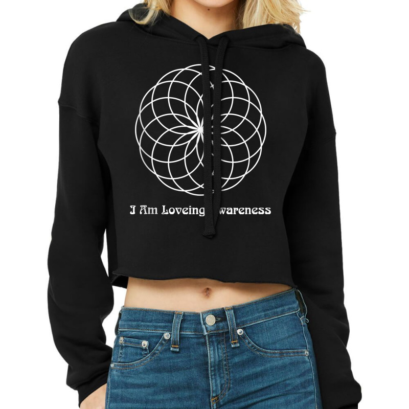 I Am Loving Awareness, Ram Dass Mantra, Spiral Mandala Tank Top Cropped Hoodie by cm-arts | Artistshot