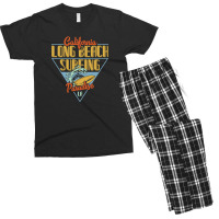 California Long Beach Surfing Paradise Men's T-shirt Pajama Set | Artistshot