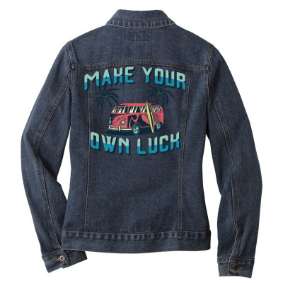 Custom Make Your Own Luck Ladies Denim Jacket By Emardesign - Artistshot