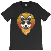 Husky Sunset Retro T-shirt | Artistshot