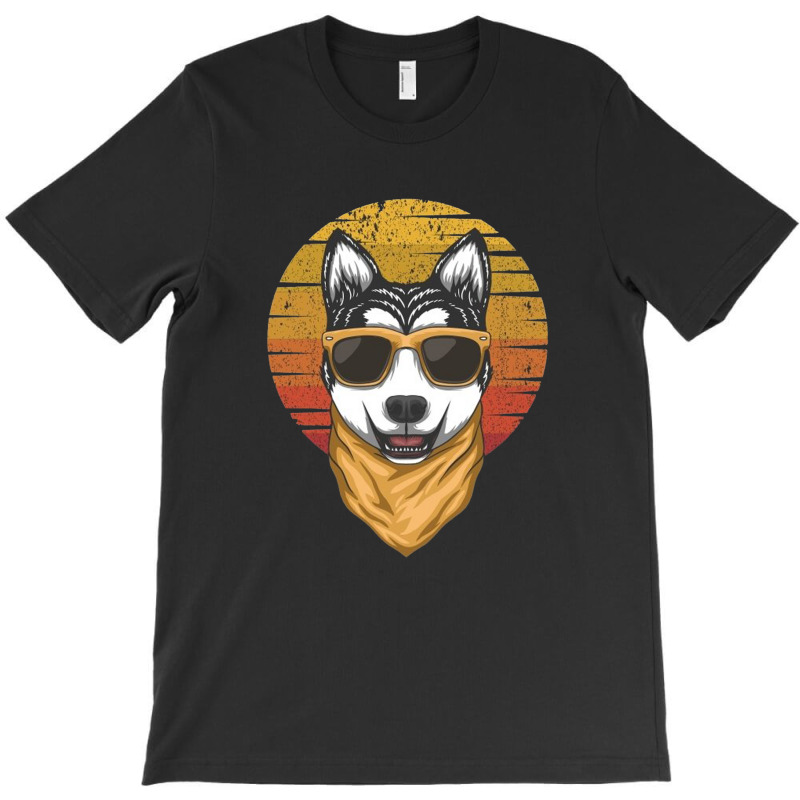 Husky Sunset Retro T-shirt | Artistshot