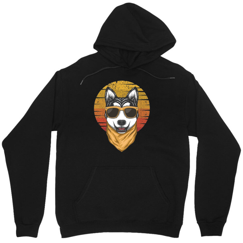 Husky Sunset Retro Unisex Hoodie | Artistshot