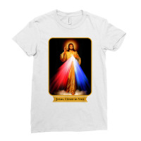 Divine Mercy Jesus I Trust In You Catholic T Shirt Ladies Fitted T-shirt | Artistshot