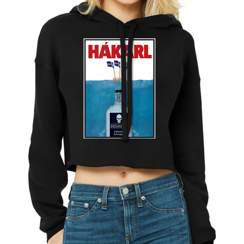 Hakarl Iceland Fermented Shark Brennivín Shot Viking Foodie T Shirt Cropped Hoodie by cm-arts | Artistshot