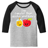 Rosh Hashanah Apples And Honey Shana Tova Jewish New Year T Shirt Youth 3/4 Sleeve | Artistshot