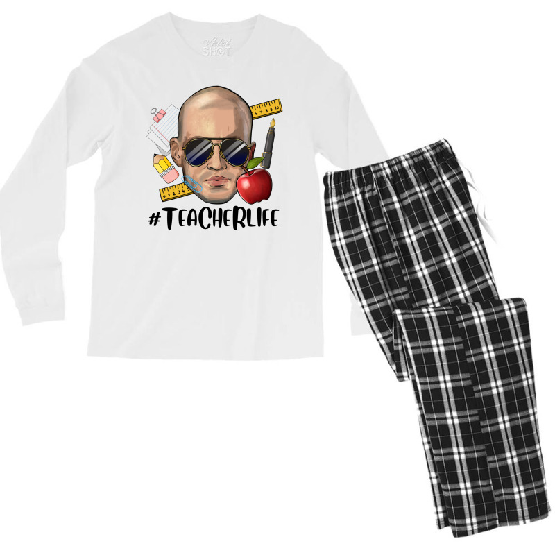 Bald Man Teacher Life Men's Long Sleeve Pajama Set | Artistshot