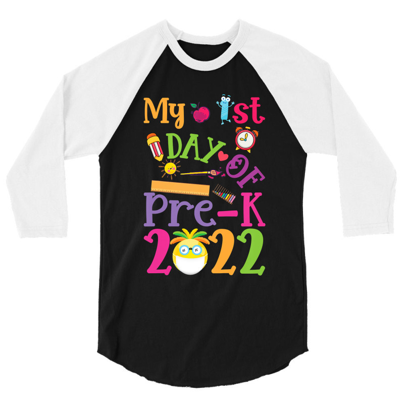 Kids My 1st Day Of Prek 2022 First Day Of School Preschool Prek 3/4 Sleeve Shirt | Artistshot