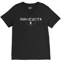 Minnesota North Star State Graphic Vintage Retro T Shirt V-neck Tee | Artistshot