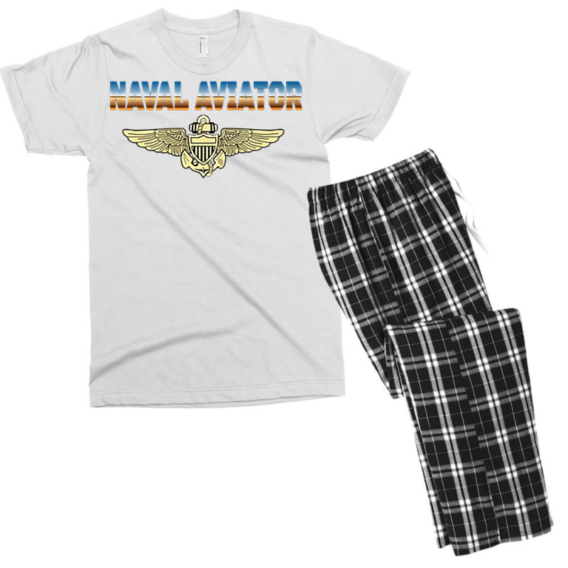 Fly Naval Aviator Classic Naval Officer Pilot Wing Navy Side Premium T Men's T-shirt Pajama Set by cm-arts | Artistshot