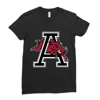 Arkansas U Mascot Jumping Through Letter A Clean Version Ladies Fitted T-shirt | Artistshot