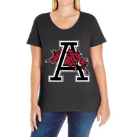 Arkansas U Mascot Jumping Through Letter A Clean Version Ladies Curvy T-shirt | Artistshot