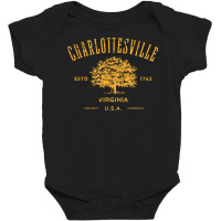 Charlottesville Virginia Usa Vintage Distressed Style Design T Shirt Baby Bodysuit | Artistshot