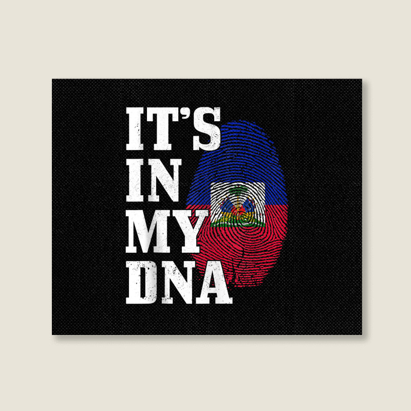 Haiti It's In My Dna Fingerprint Haitian Flag Pride Tank Top Landscape Canvas Print by cm-arts | Artistshot