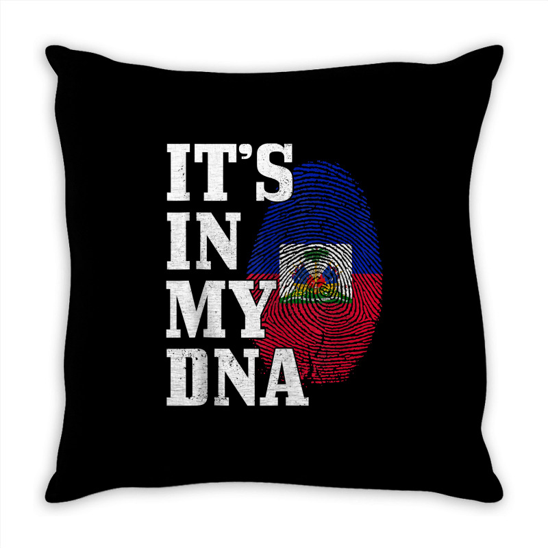 Haiti It's In My Dna Fingerprint Haitian Flag Pride Tank Top Throw Pillow by cm-arts | Artistshot