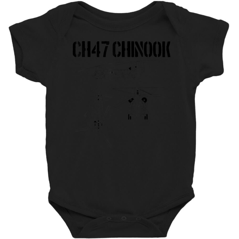 Ch47 Chinook Schematic Military Helicopter Ch-47 Chinook Baby Bodysuit | Artistshot