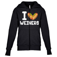 Frankfurter Wiener Frank Sausage Bun I Love Weiners Hotdogs T Shirt Youth Zipper Hoodie | Artistshot