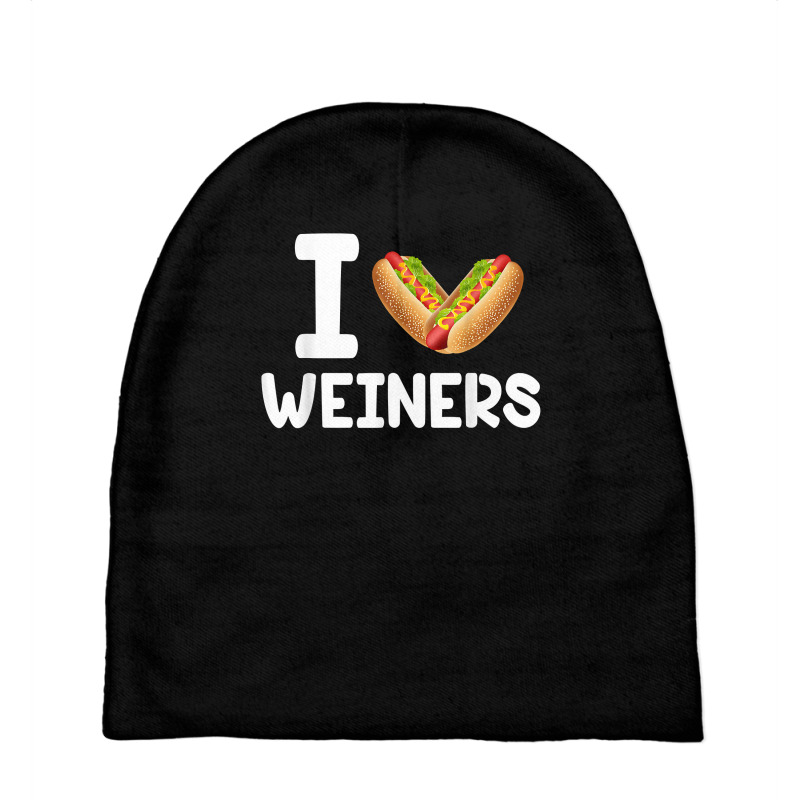 Frankfurter Wiener Frank Sausage Bun I Love Weiners Hotdogs T Shirt Baby Beanies by pilusoekyokeln | Artistshot