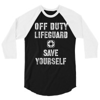 Save Yourself Lifeguard Swimming Pool Guard Off Duty Red Tank Top 3/4 Sleeve Shirt | Artistshot