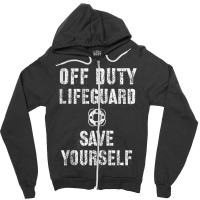 Save Yourself Lifeguard Swimming Pool Guard Off Duty Red Tank Top Zipper Hoodie | Artistshot