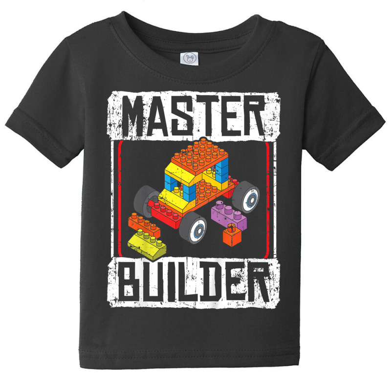 Kids Master Builder For A Builder Block Building Blocks Bricks T Shirt Baby Tee | Artistshot