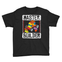 Kids Master Builder For A Builder Block Building Blocks Bricks T Shirt Youth Tee | Artistshot