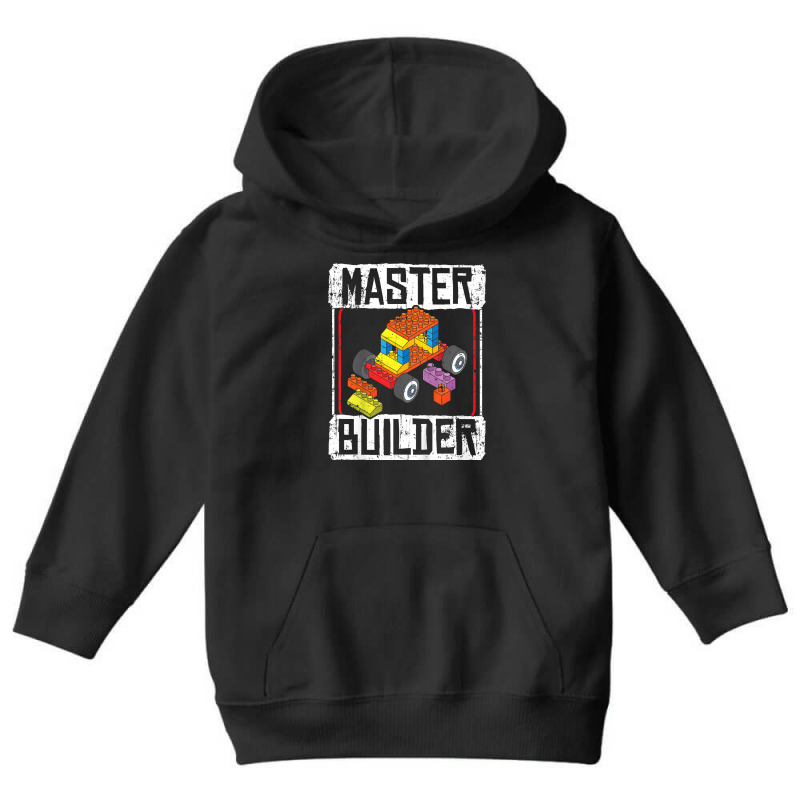 Kids Master Builder For A Builder Block Building Blocks Bricks T Shirt Youth Hoodie | Artistshot