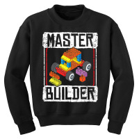 Kids Master Builder For A Builder Block Building Blocks Bricks T Shirt Youth Sweatshirt | Artistshot