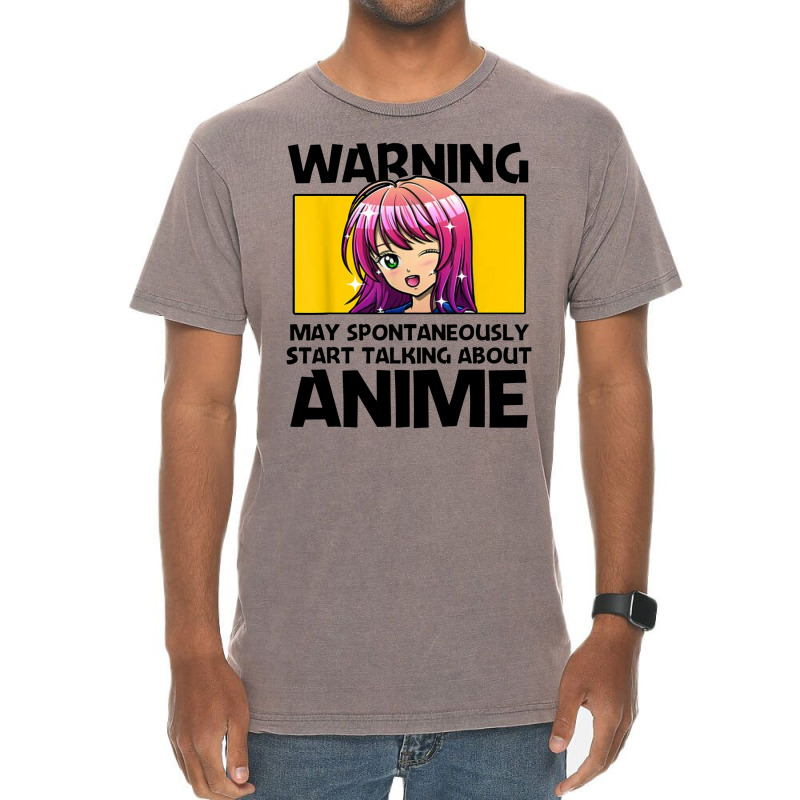 Warning May Spontaneously Start Talking About Anime Vintage T-shirt | Artistshot