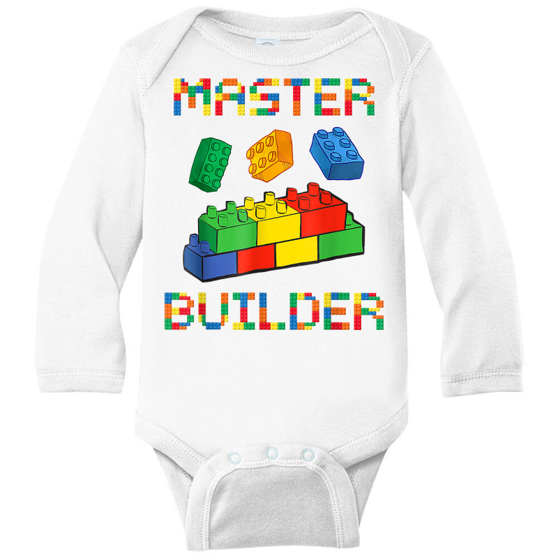 Brick Builder Blocks Building Master Builder Funny Toys Kids T Shirt Long Sleeve Baby Bodysuit | Artistshot