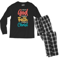 Jesus A Child Of God A Woman Of Faith A Warrior Of Christ T Shirt Men's Long Sleeve Pajama Set | Artistshot