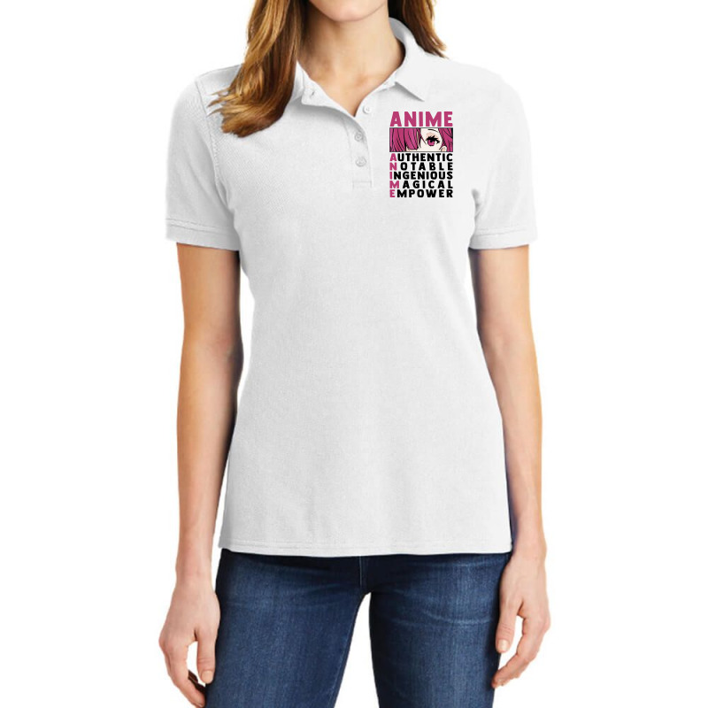 Anime Authenthic Notable Ingenious Magical Empower Ladies Polo Shirt by Zenith | Artistshot