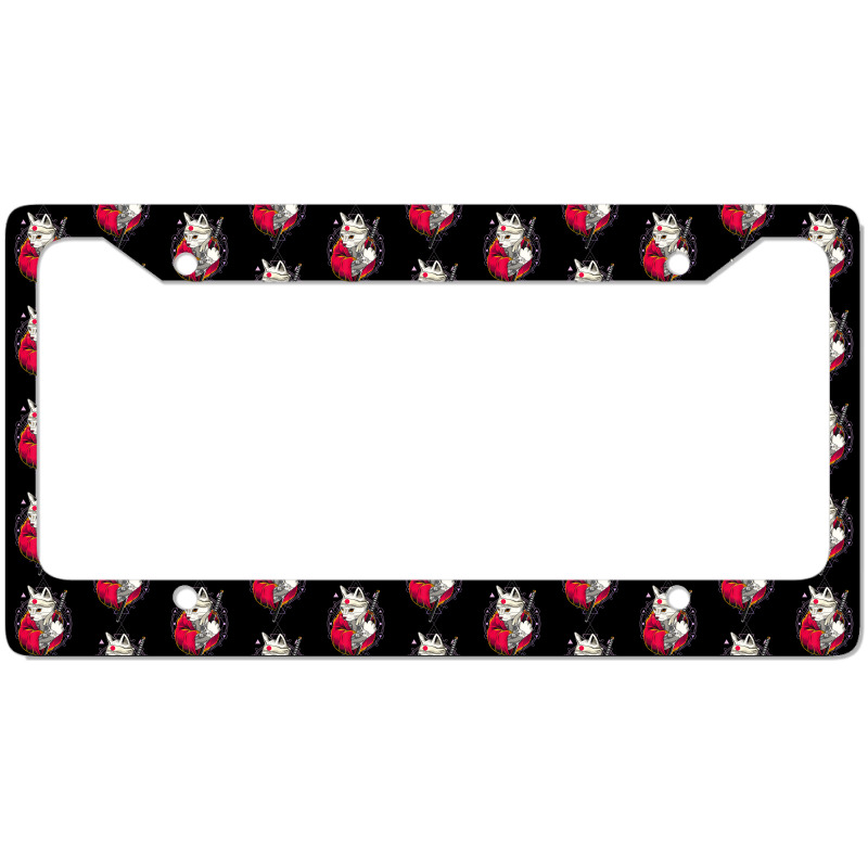 Pagan Occult Japan Flag Kawaii Anime Cat Samurai Pastel Goth T Shirt License Plate Frame | Artistshot