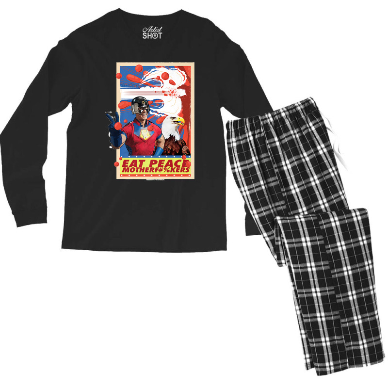 Peacemaker Eat Peace With Eagle Premium Men's Long Sleeve Pajama Set | Artistshot