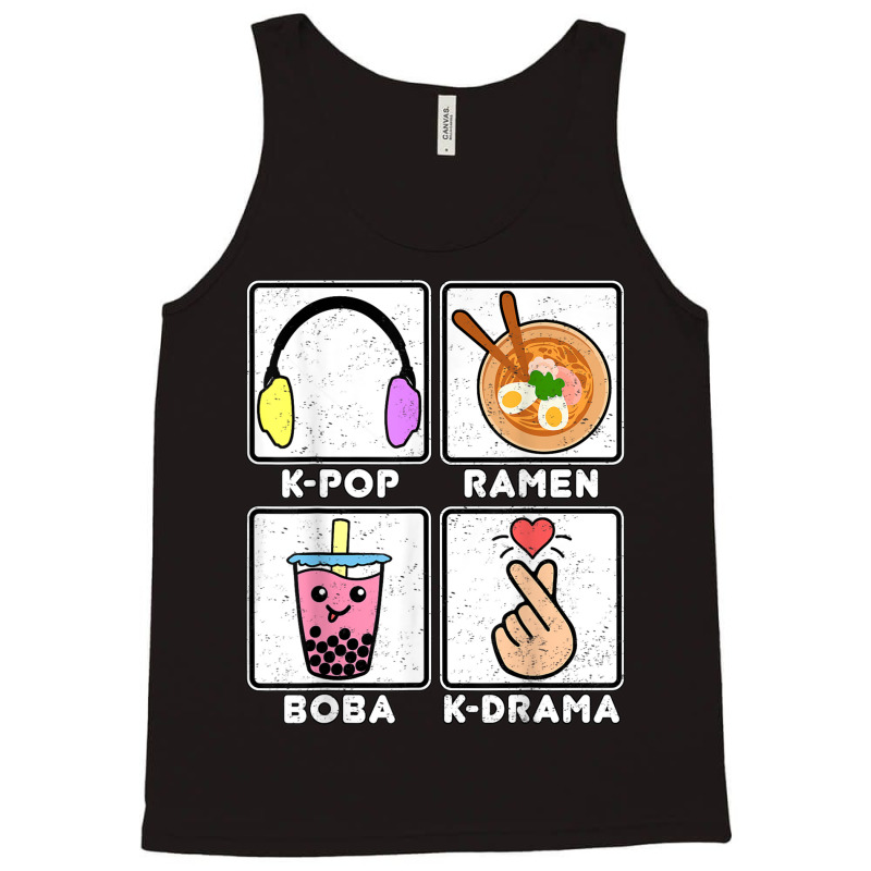 Kpop Ramen Boba Kdrama Bubble Tea Cute Kawaii Korean Heart Tank Top | Artistshot