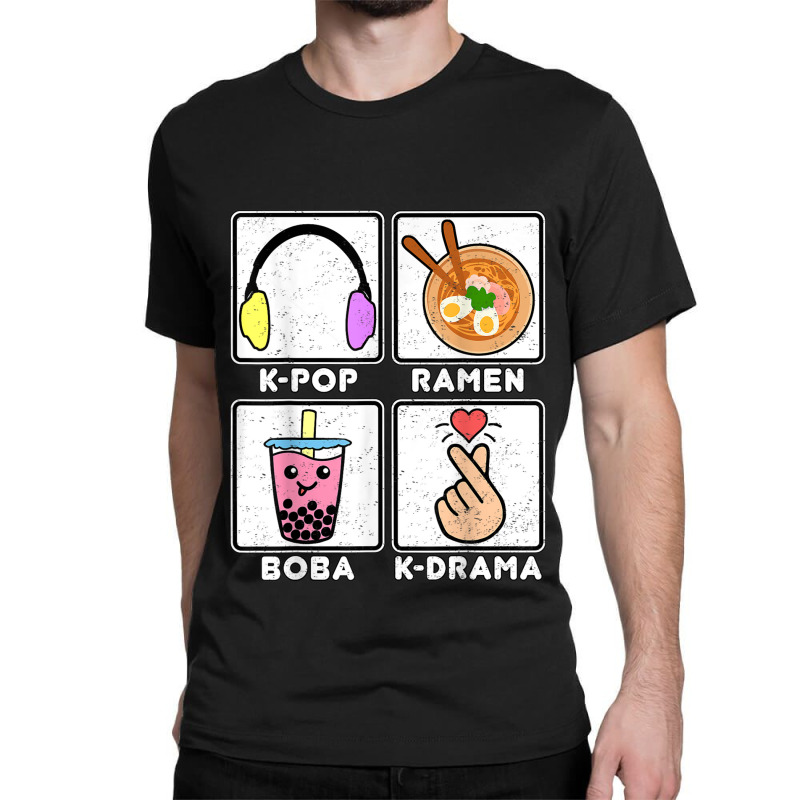 Kpop Ramen Boba Kdrama Bubble Tea Cute Kawaii Korean Heart Classic T-shirt | Artistshot